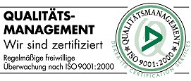 Wir sind zertifiziert nach ISO 9001:2000